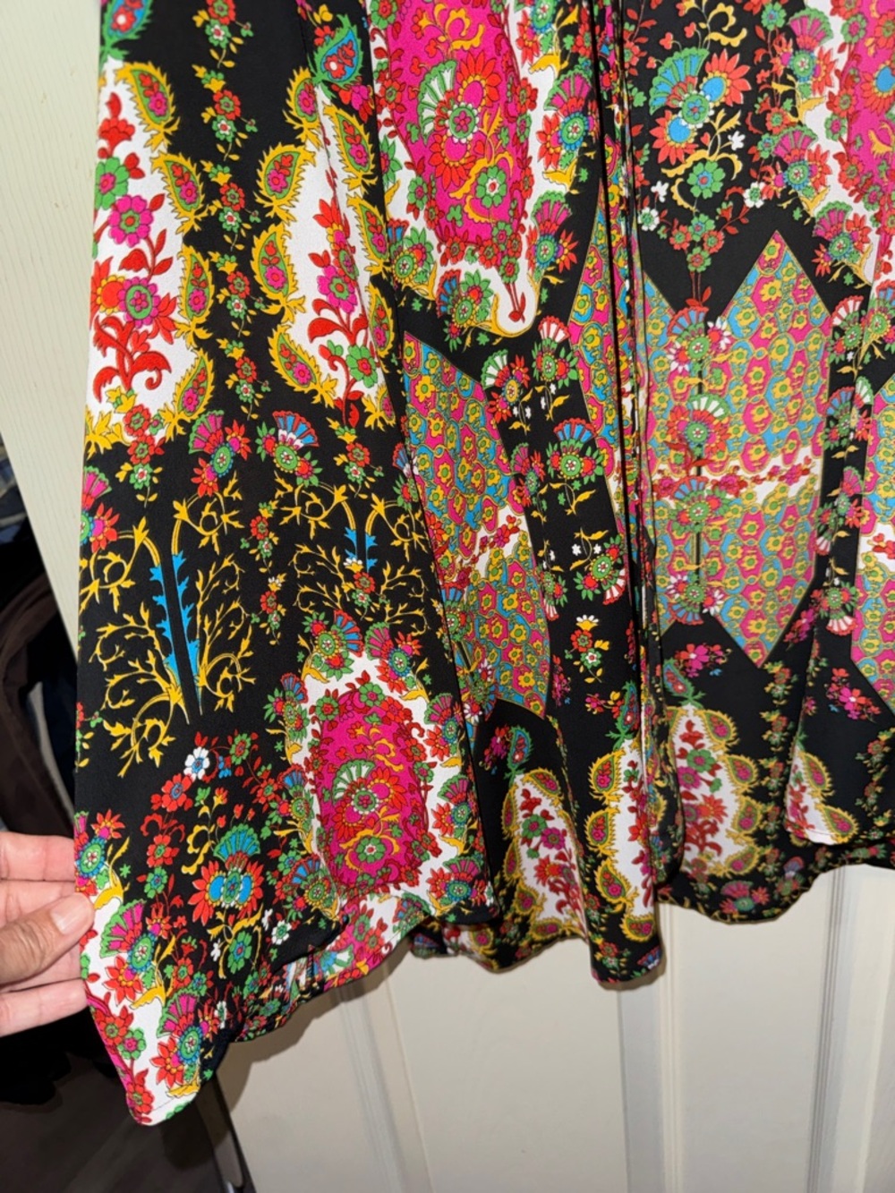 Show Me Your Mumu Floral Paisley Print Light Weight Cardigan Bell Sleeves Sz M - Picture 3 of 5